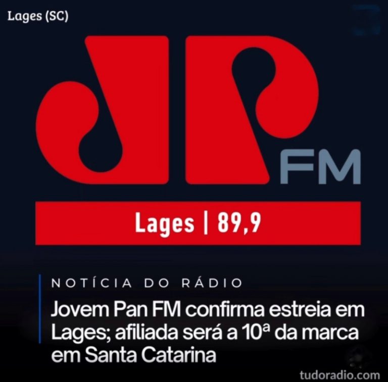 Radio 89.9 muda mais uma vez agora como Jovem Pan FM