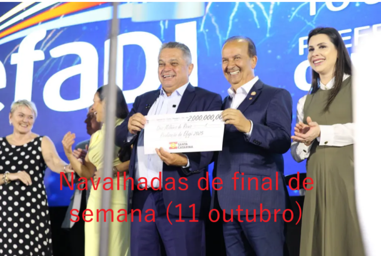 Navalhadas de final de semana (sábado, 11 de outubro 2025)