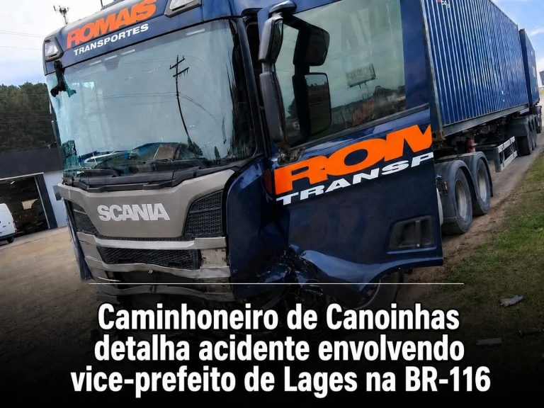 Caminhoneiro de Canoinhas detalha acidente envolvendo o vice na BR-116