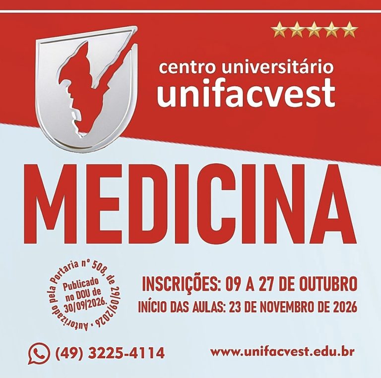 Inscrições abertas para Medicina Unifacvest